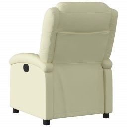 vidaXL Relaxfauteuil crèmekleurig echt leer