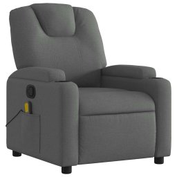 vidaXL Massagestoel in donkergrijze stof