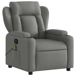 vidaXL Massagestoel in donkergrijze stof