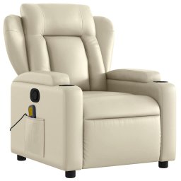 vidaXL Massagestoel van kunstleer in crèmekleur