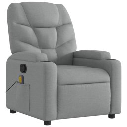 vidaXL Massagestoel met lichtgrijze stof
