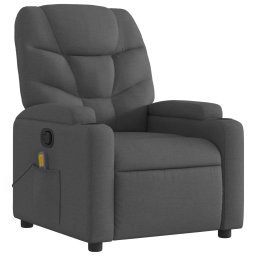 vidaXL Massagestoel in donkergrijze stof