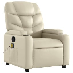 vidaXL Massagestoel van kunstleer in crèmekleur
