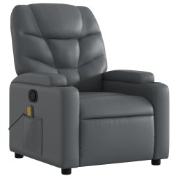 vidaXL Massagestoel van grijs kunstleer
