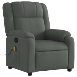 vidaXL Massagestoel in donkergrijze stof