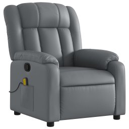 vidaXL Massagestoel van grijs kunstleer