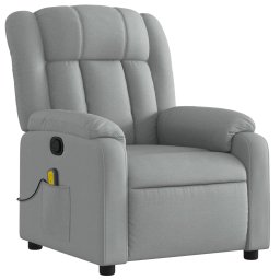 vidaXL Massagestoel met lichtgrijze stof