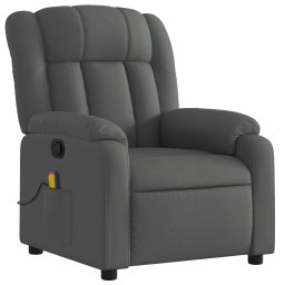 vidaXL Massagestoel in donkergrijze stof