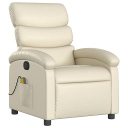 vidaXL Massagestoel van kunstleer in crèmekleur