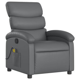 vidaXL Massagestoel van grijs kunstleer