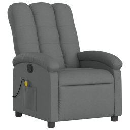 vidaXL Massagestoel in donkergrijze stof
