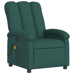 vidaXL Massagestoel met donkergroene stof