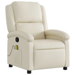vidaXL Massagestoel van kunstleer in crèmekleur