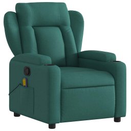 vidaXL Massagestoel met donkergroene stof