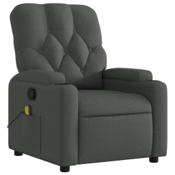 vidaXL Massagestoel in donkergrijze stof
