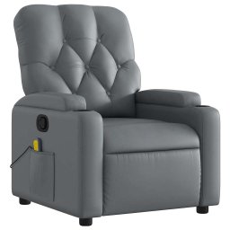 vidaXL Massagestoel van grijs kunstleer