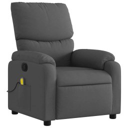 vidaXL Massagestoel in donkergrijze stof