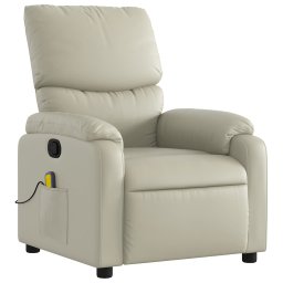 vidaXL Massagestoel van kunstleer in crèmekleur