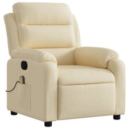 vidaXL Massagestoel met crèmekleurige stof