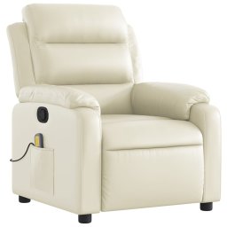 vidaXL Massagestoel van kunstleer in crèmekleur