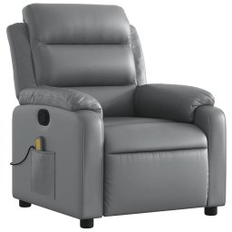 vidaXL Massagestoel van grijs kunstleer