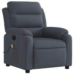 vidaXL Massagestoel in donkergrijs fluweel