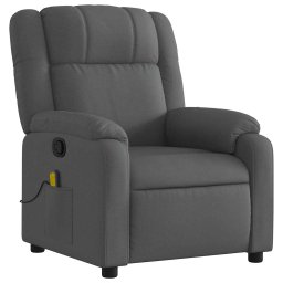 vidaXL Massagestoel in donkergrijze stof