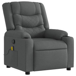 vidaXL Massagestoel in donkergrijze stof