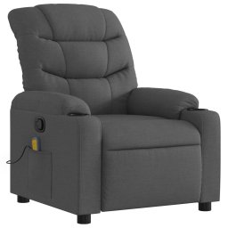 vidaXL Massagestoel in donkergrijze stof
