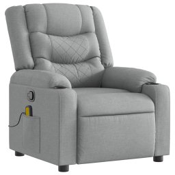 vidaXL Massagestoel Lichtgrijze Stof