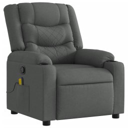 vidaXL Massagestoel in donkergrijze stof