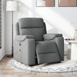 vidaXL Massagestoel in donkergrijze stof