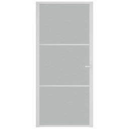vidaXL Binnendeur 93x201,5 cm matglas en aluminium wit