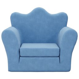 vidaXL Kinderslaapbank zacht pluche blauw