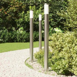 vidaXL Bolderverlichting met sensor 3 stuks 110 cm RVS IP44