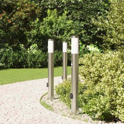 vidaXL Bolderverlichting met sensor en stopcontact 3 stuks 80 cm roestvrij staal IP44