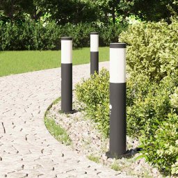 vidaXL Bolderverlichting met sensor 3 stuks 50 cm RVS IP44