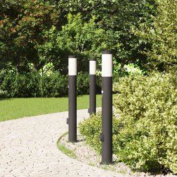 vidaXL Bolderverlichting met sensor en stopcontact 3 stuks 80 cm roestvrij staal IP44