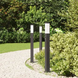 vidaXL Bolderverlichting met sensor 3 stuks 80 cm Zwart IP44