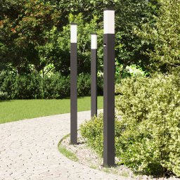 vidaXL Bolderverlichting met sensor 3 stuks 110 cm Zwart IP44