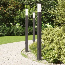 vidaXL Bolderverlichting met sensor en stopcontact 3 stuks 110cm zwart