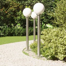 vidaXL Bolderverlichting 3 stuks 120 cm RVS IP44