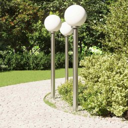 vidaXL Bolderverlichting met sensor 3 stuks 120 cm RVS IP44