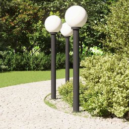 vidaXL Bolderverlichting 3 stuks 120 cm Zwart IP44