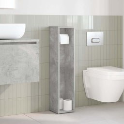 vidaXL Badkamerkast met rolhouder betongrijs 20,5x20x90 cm