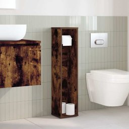 vidaXL Badkamerkast met rolhouder gerookt eiken 20,5x20x90 cm