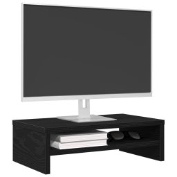 vidaXL Monitorstandaard Zwart Eiken 42x24x13 cm Bewerkt Hout