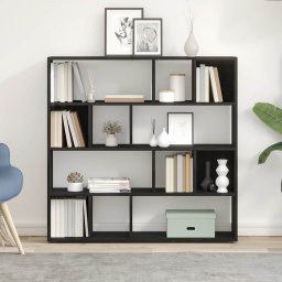 vidaXL Boekenkast/kamerverdeler zwart eiken 105x24x102 cm
