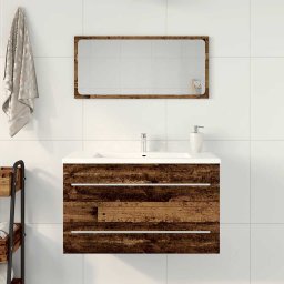 vidaXL Badkamer wastafelkast oud hout 80x38,5x48 cm bewerkt hout