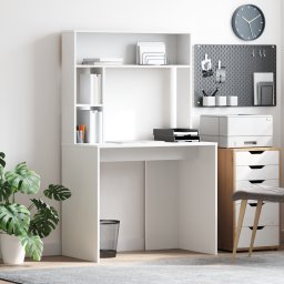 vidaXL Bureau Wit 91 x 50 x 149 cm Bewerkt hout